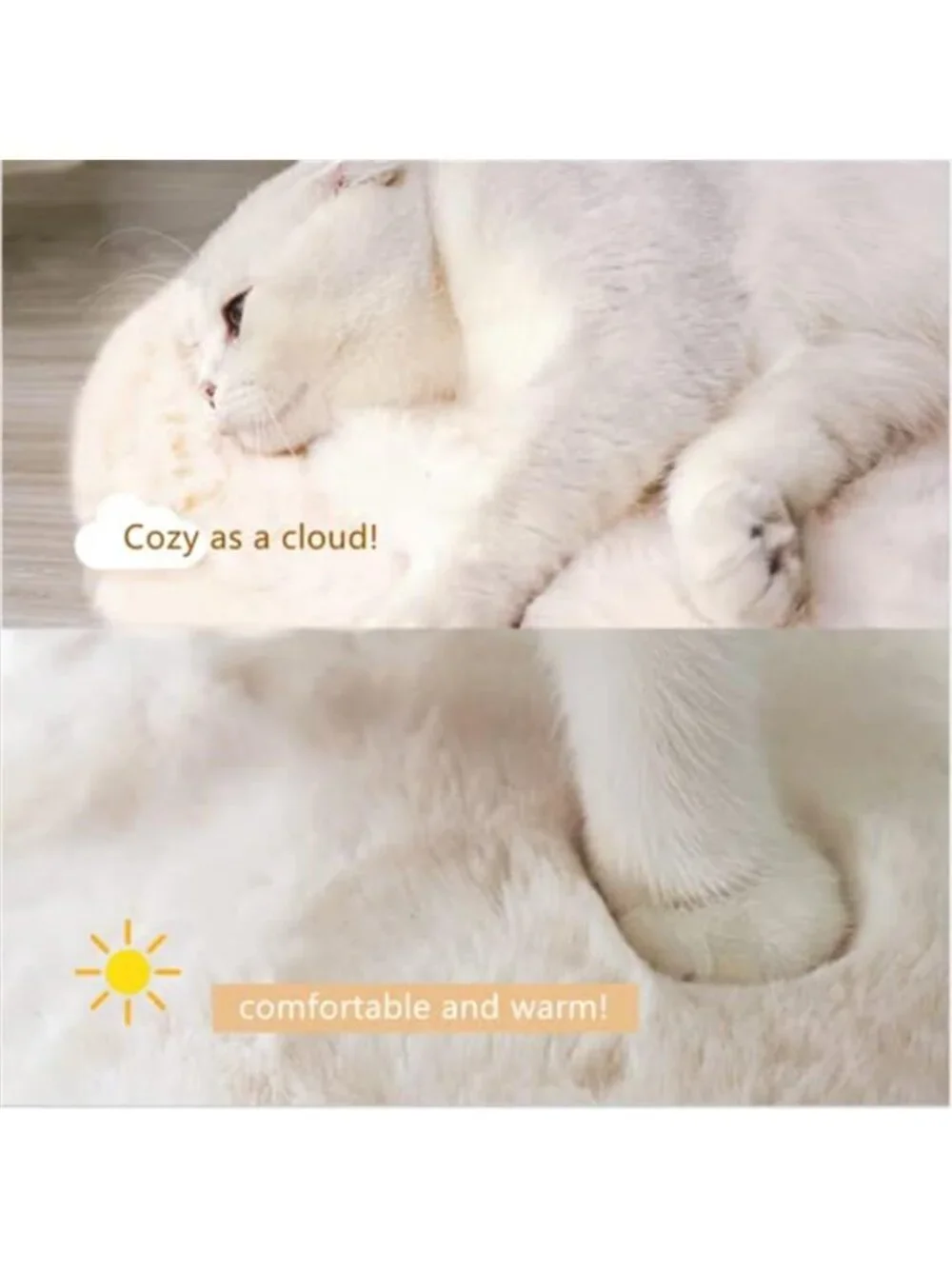 Cat Bed Cushion 2 Pack Faux Fur Pet Mat Replacement Pad Washable Soft 13 Inch